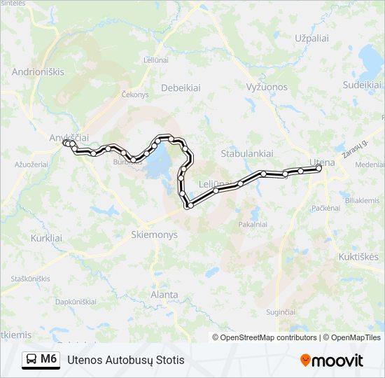  M6: карта маршрута