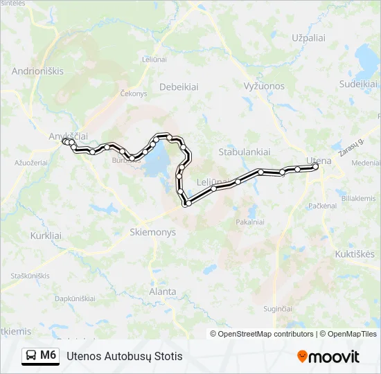 M6 Bus Line Map