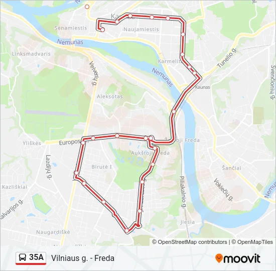 35A Bus Line Map