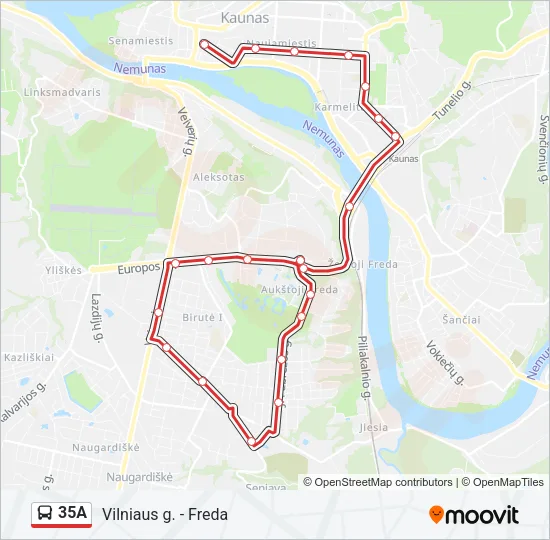 35A Bus Line Map