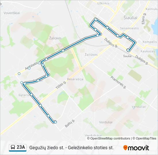 Автобус 23A: карта маршрута