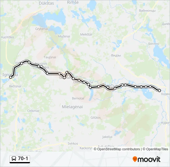 70-1 Bus Line Map