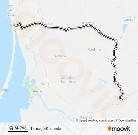 M-796 Bus Line Map