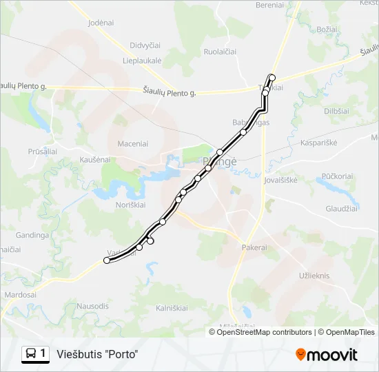 1 Bus Line Map