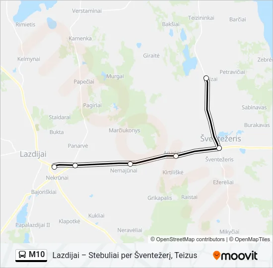 M10 Bus Line Map
