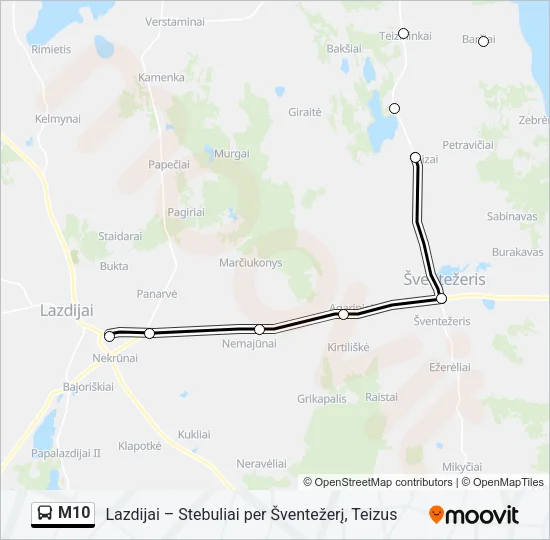 M10 Bus Line Map