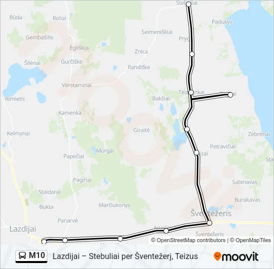 M10 Bus Line Map