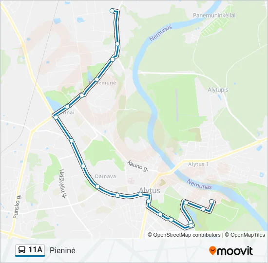 11A Bus Line Map