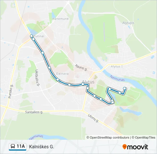 11A Bus Line Map