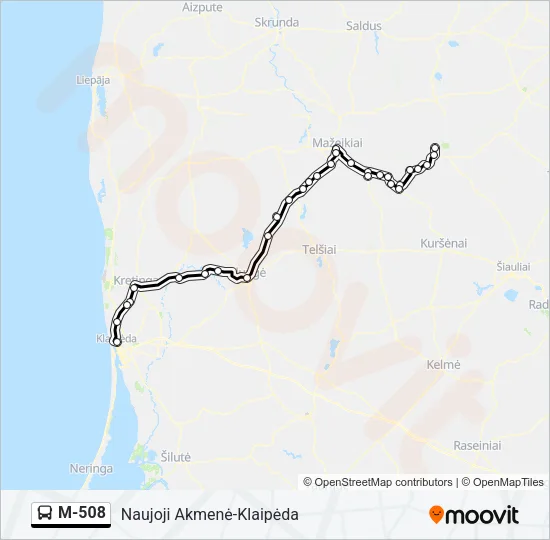 M-508 Bus Line Map