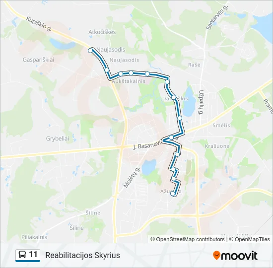 11 Bus Line Map