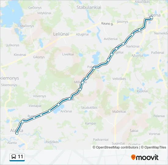 11 Bus Line Map