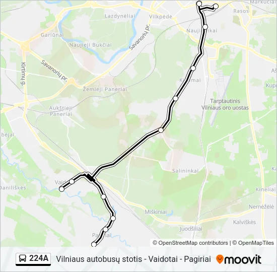 Автобус 224A: карта маршрута