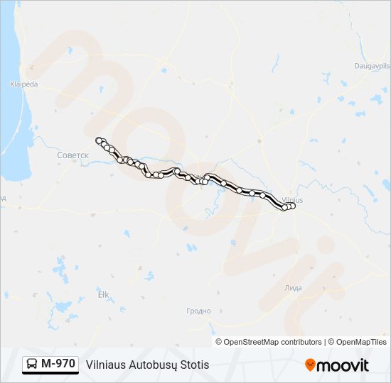 M-970 Bus Line Map