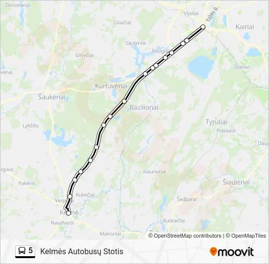 Автобус 5: карта маршрута