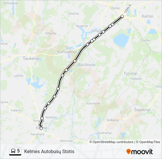 5 Bus Line Map