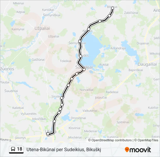 18 Bus Line Map