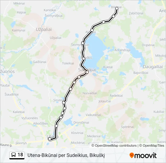 18 Bus Line Map