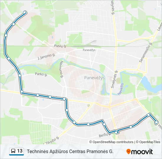 13 Bus Line Map
