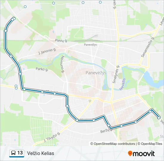 13 Bus Line Map