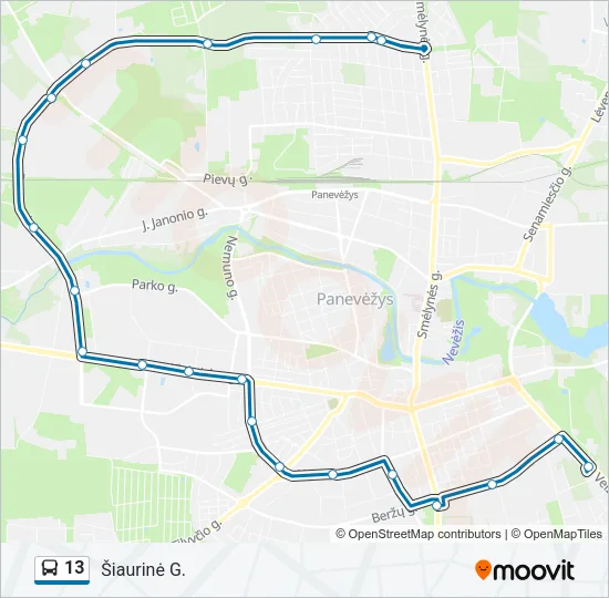 13 Bus Line Map