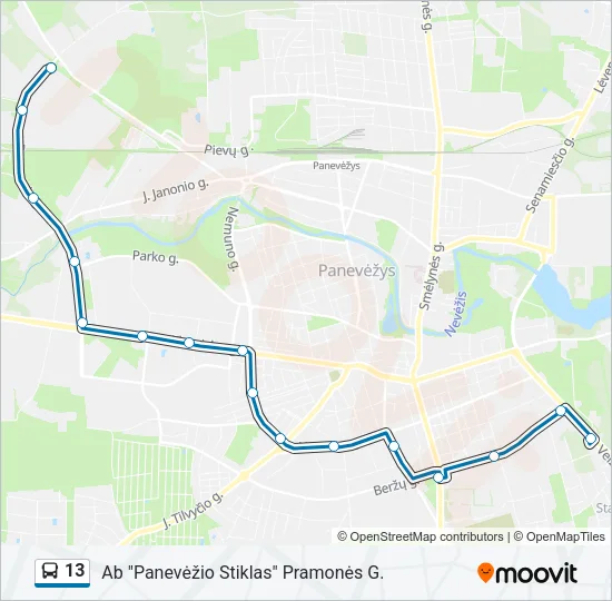 13 Bus Line Map