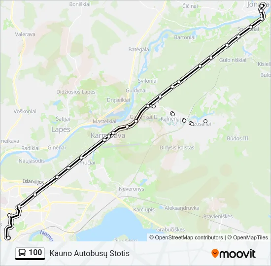 100 Bus Line Map