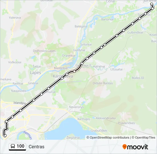 100 Bus Line Map