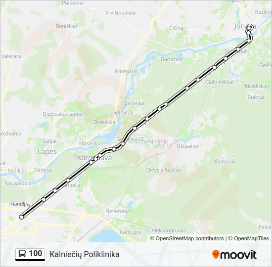 100 Bus Line Map