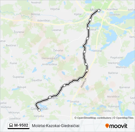 M-9502 Bus Line Map