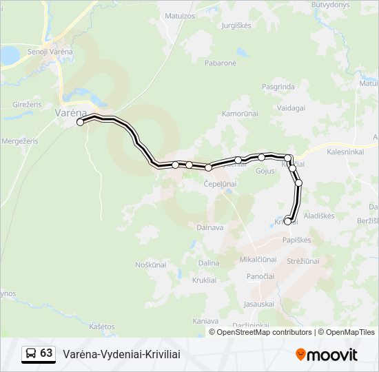 Автобус 63: карта маршрута