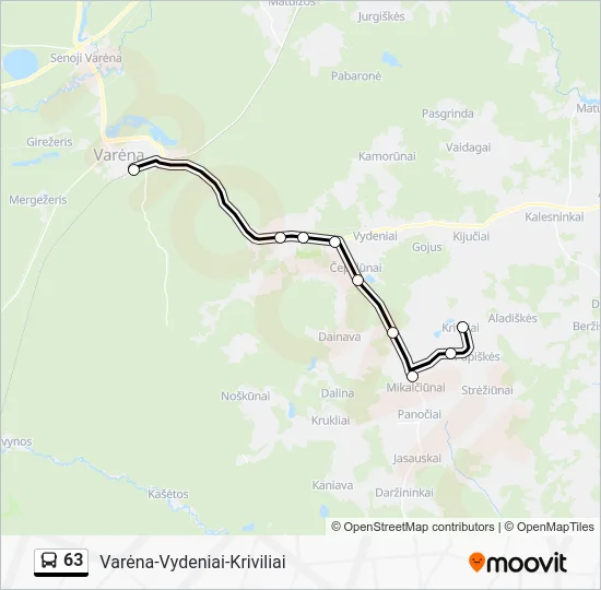 Автобус 63: карта маршрута