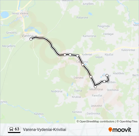 63 Bus Line Map
