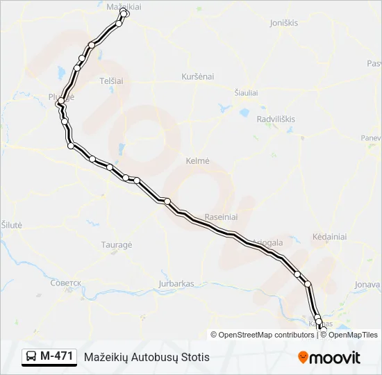 M-471 Bus Line Map