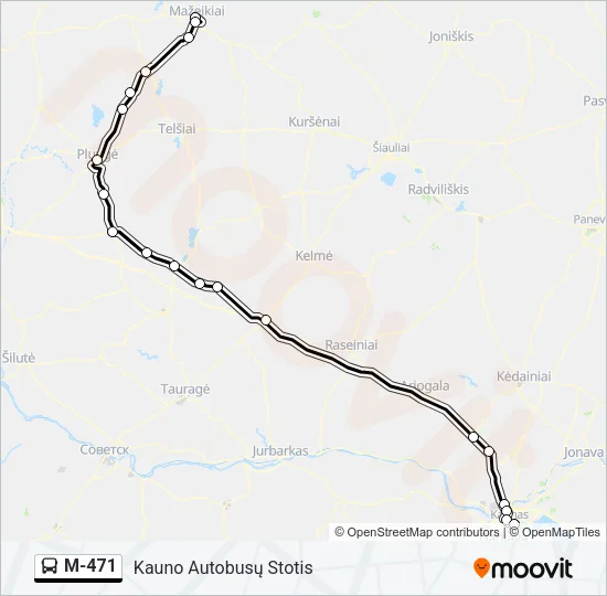 M-471 Bus Line Map