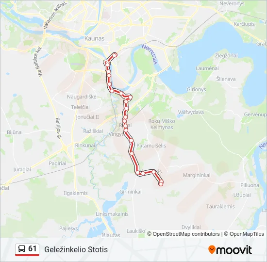 61 Bus Line Map