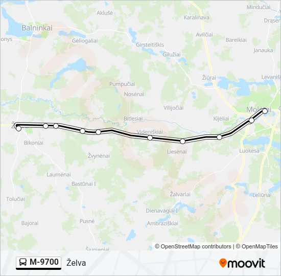 M-9700 Bus Line Map