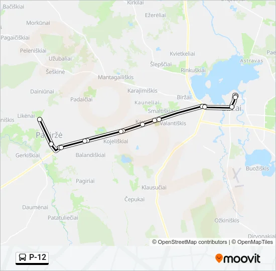 P-12 Bus Line Map