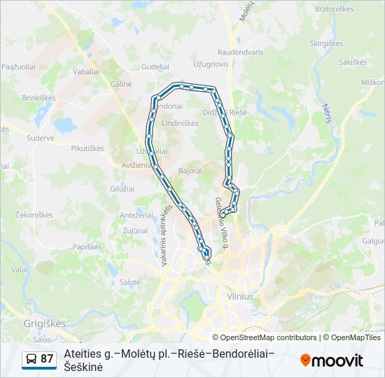 87  kelionės žemėlapis