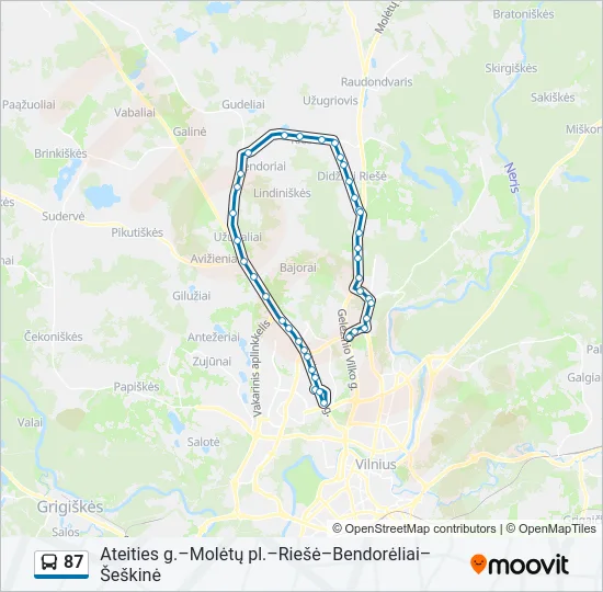 87  kelionės žemėlapis