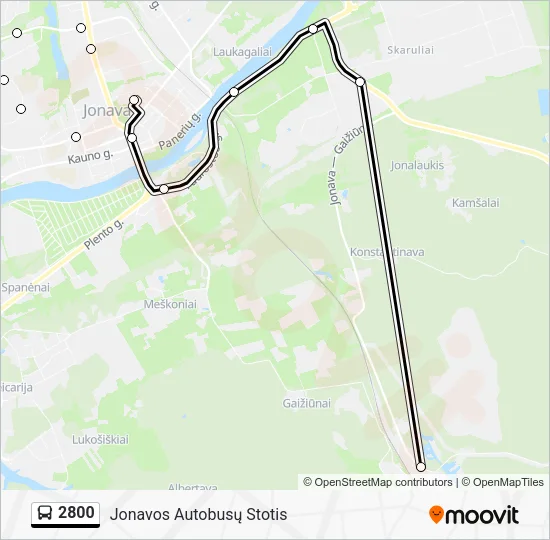 Автобус 2800: карта маршрута