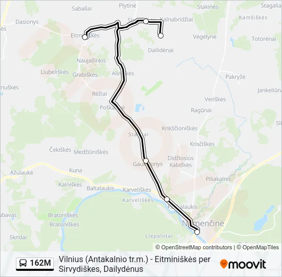 162M Bus Line Map