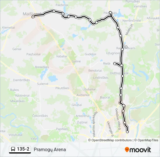 135-2 Bus Line Map