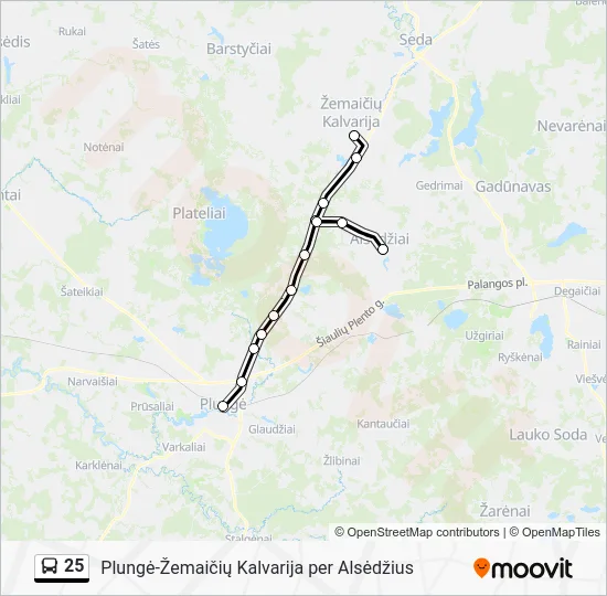 Автобус 25: карта маршрута