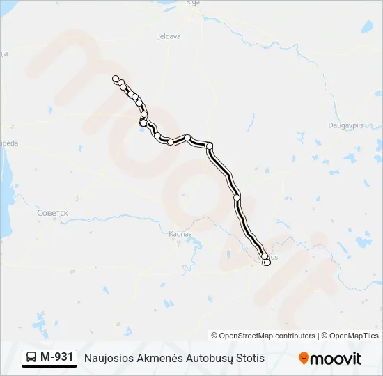 M-931 Bus Line Map