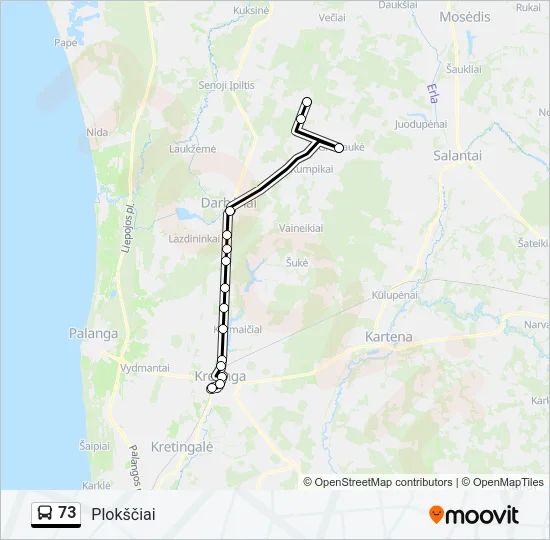 73 Bus Line Map