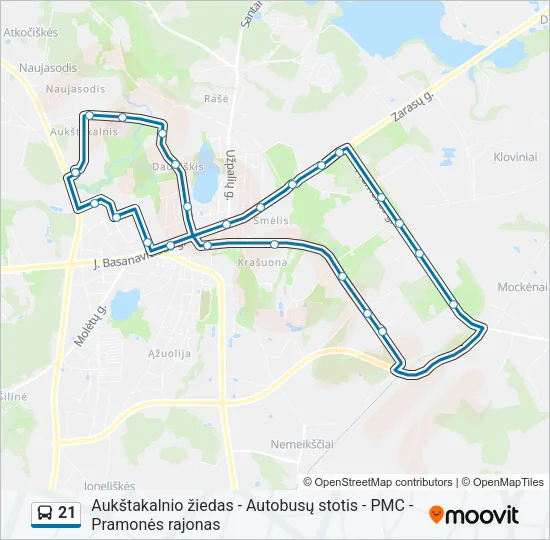 21 Bus Line Map