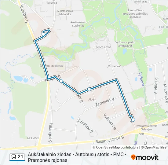 21 Bus Line Map