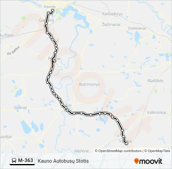 M-363 Bus Line Map