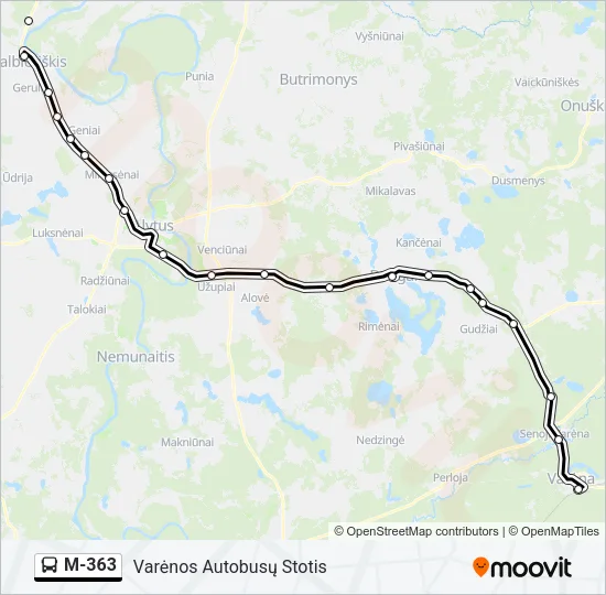 M-363 Bus Line Map